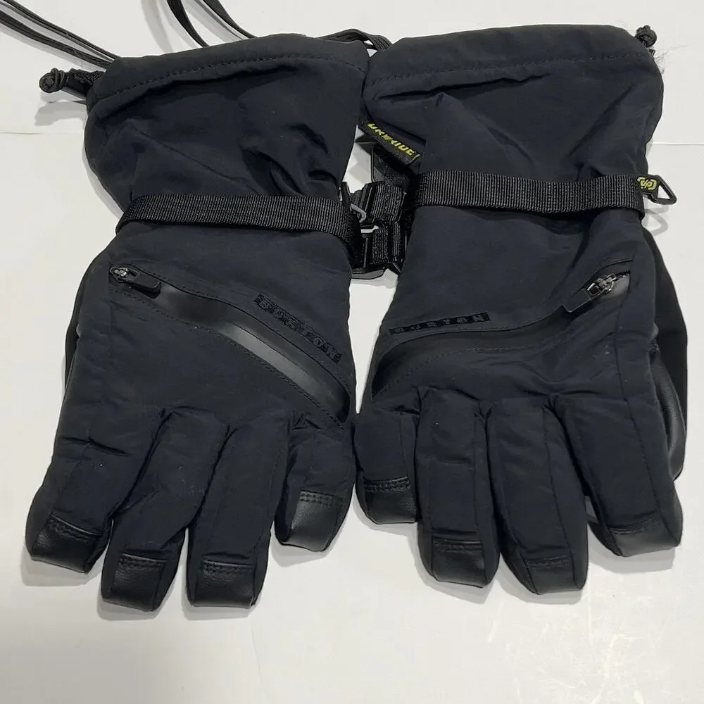 Burton Dryride Gloves Womens Large L Black Winter Snowboard Ski Zipper Pocket
